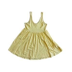 American Eagle Cotton Yellow Crochet Trim Babydoll Mini Dress XL Cottagecore
